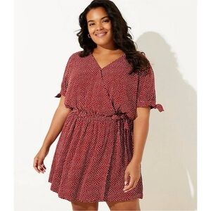 Loft Plus | Red White Polka Dot Romper/Skort